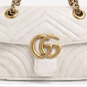Gucci GG Marmont Flap Bag Small– White